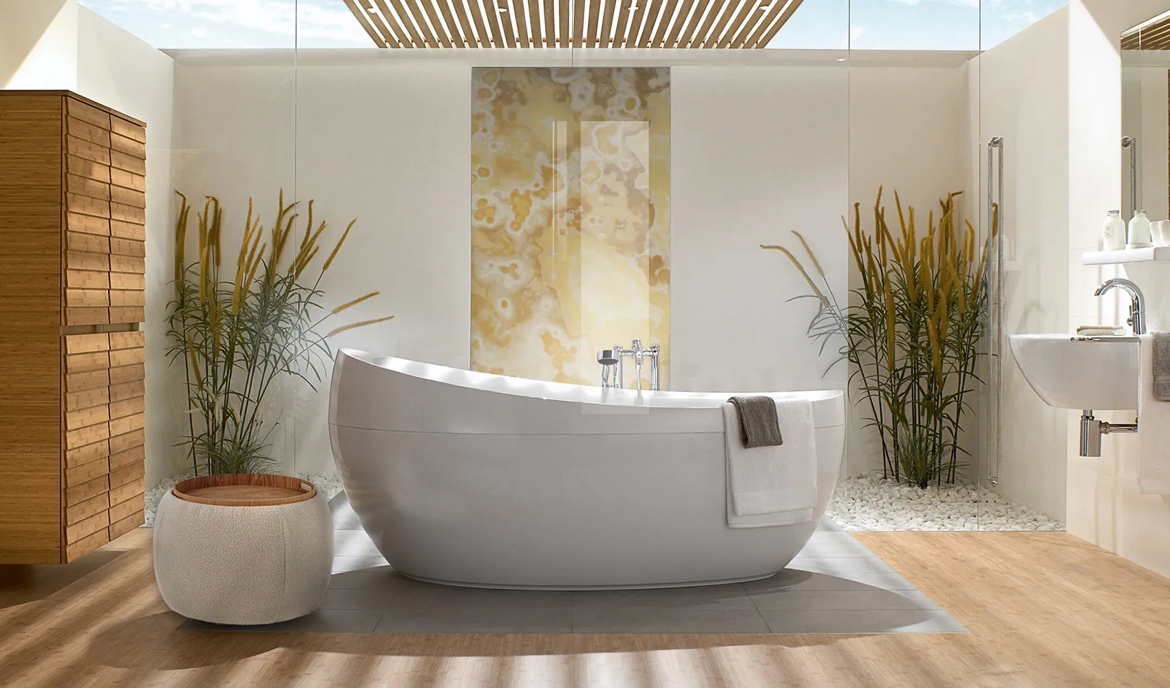 Оникс Onice Lemon в интерьере (панно / панно с подсветкой / камень с подсветкой)